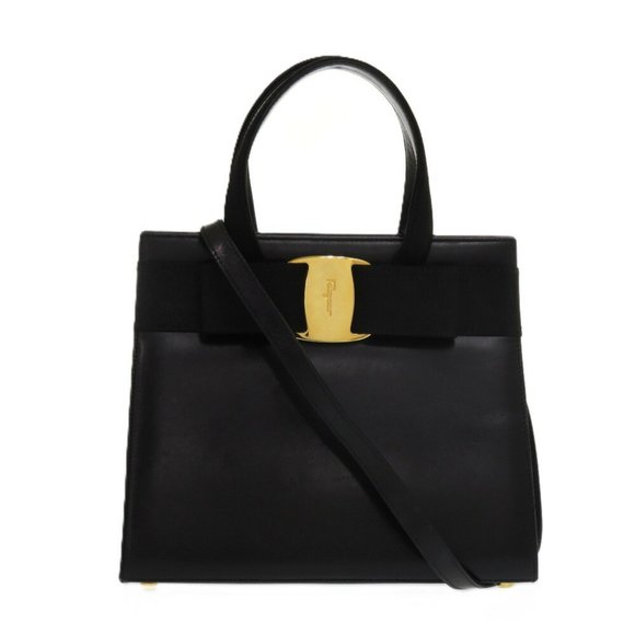SALVATORE FERRAGAMO Black Leather Bag - Picture 1 of 10